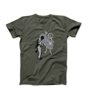 Banksy Gray Ghost Attacks Stick Figure 2008 T-shirt - Street, Pop & Media Art - Harvey Ltd