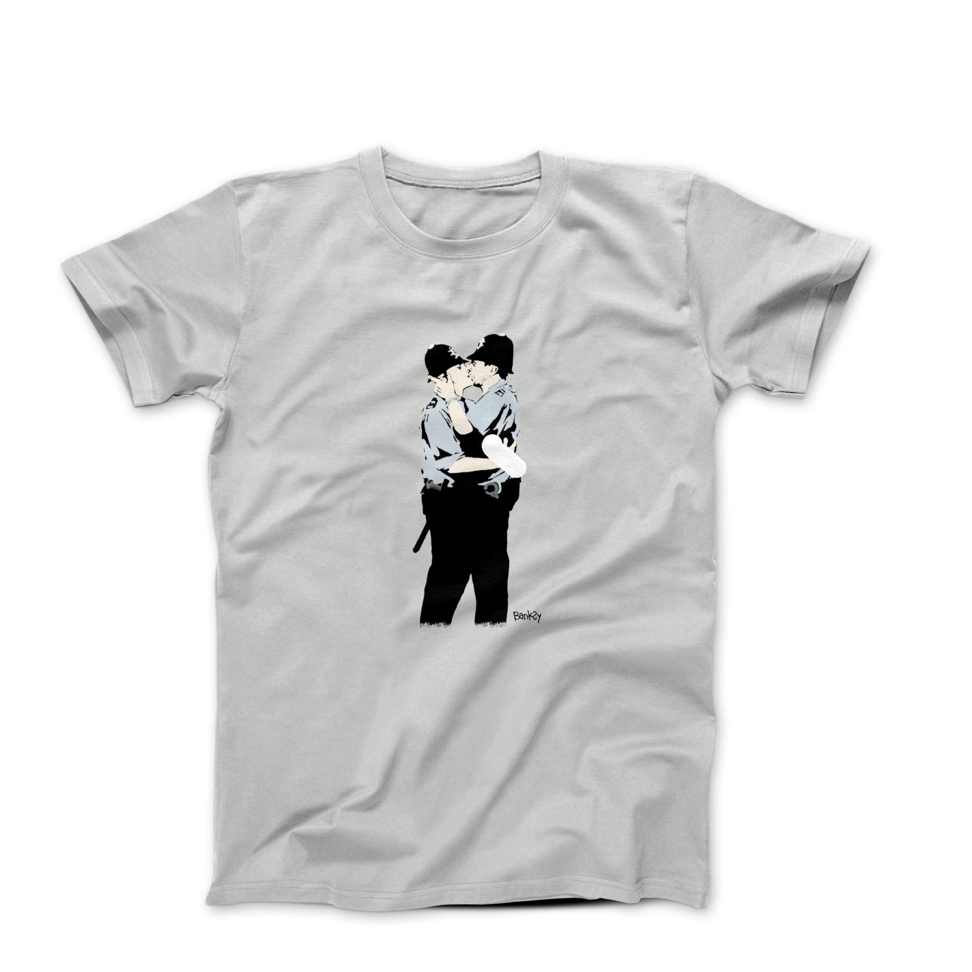 Banksy Kissing Coppers Graffiti Art T-shirt - Street, Pop & Media Art - Harvey Ltd