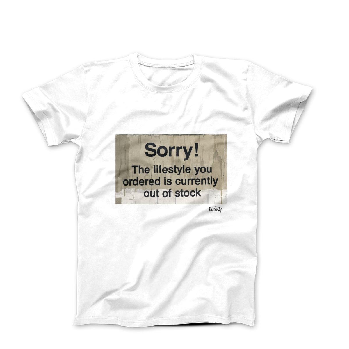 Banksy Lifestyle Out of Stock 2013 Street Art T-shirt - Street, Pop & Media Art - Harvey Ltd