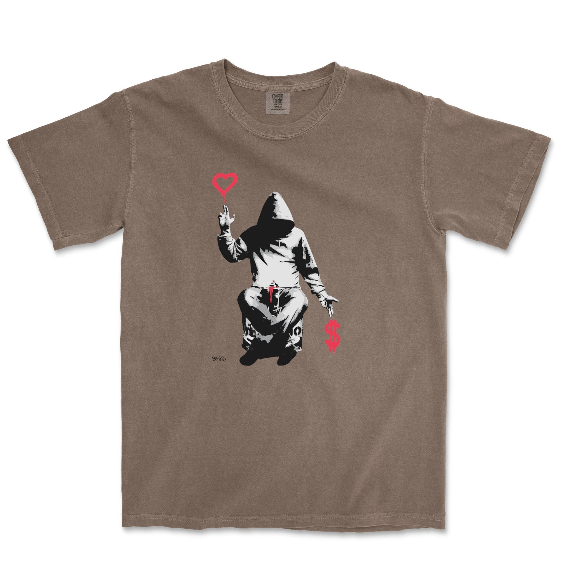 Banksy Love Over Money Garment - Dyed T-shirt - Street, Pop & Media Art - Harvey Ltd