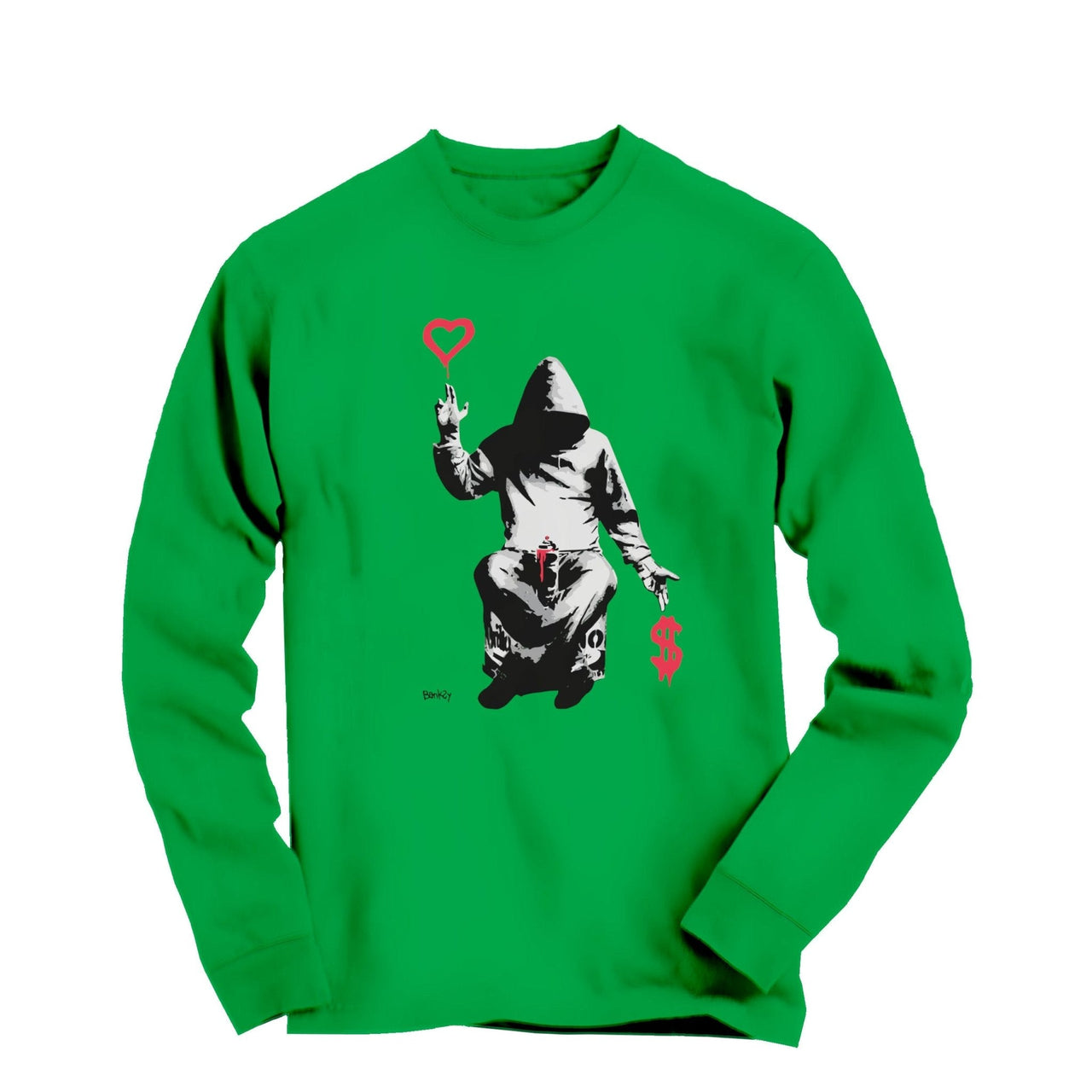 Banksy Love Over Money Graffiti Art Long Sleeve Tee - Street, Pop & Media Art - Harvey Ltd
