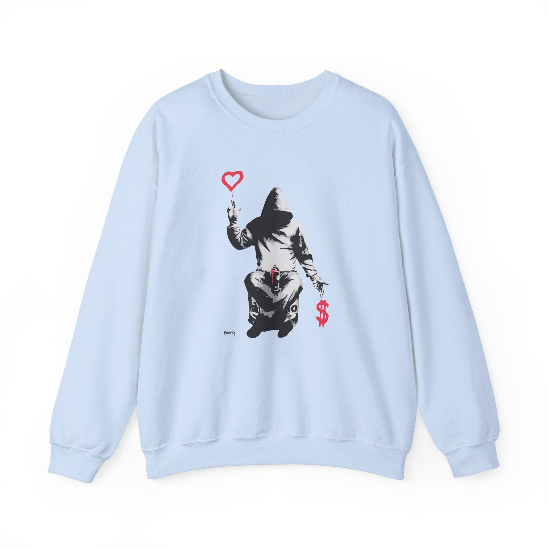 Banksy Love Over Money Street Art Sweatshirt - Street, Pop & Media Art - Harvey Ltd