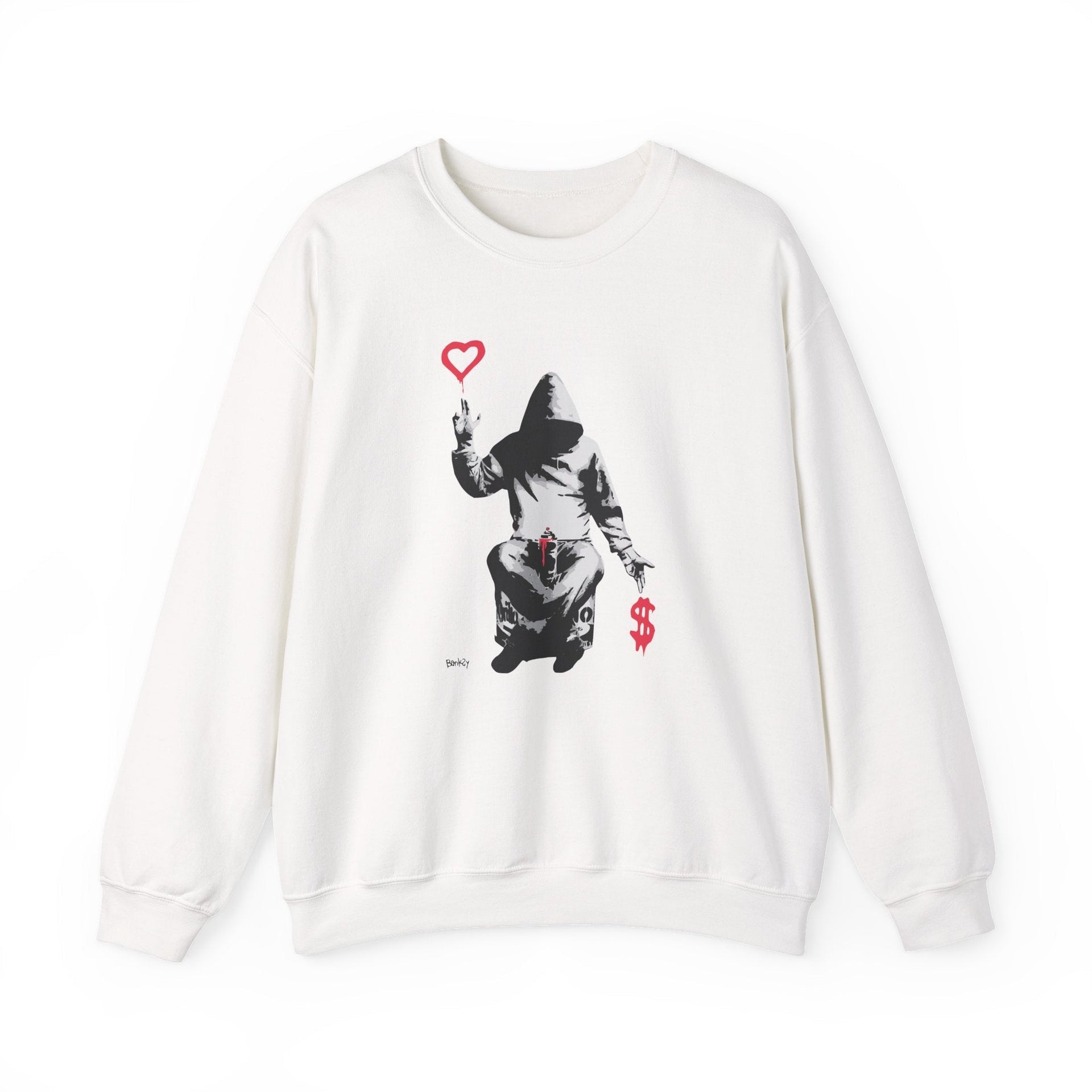 Banksy Love Over Money Street Art Sweatshirt - Street, Pop & Media Art - Harvey Ltd