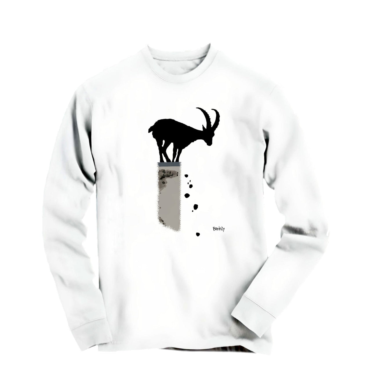 Banksy Mountain Goat (2024) Street Art Long Sleeve Tee - Street, Pop & Media Art - Harvey Ltd