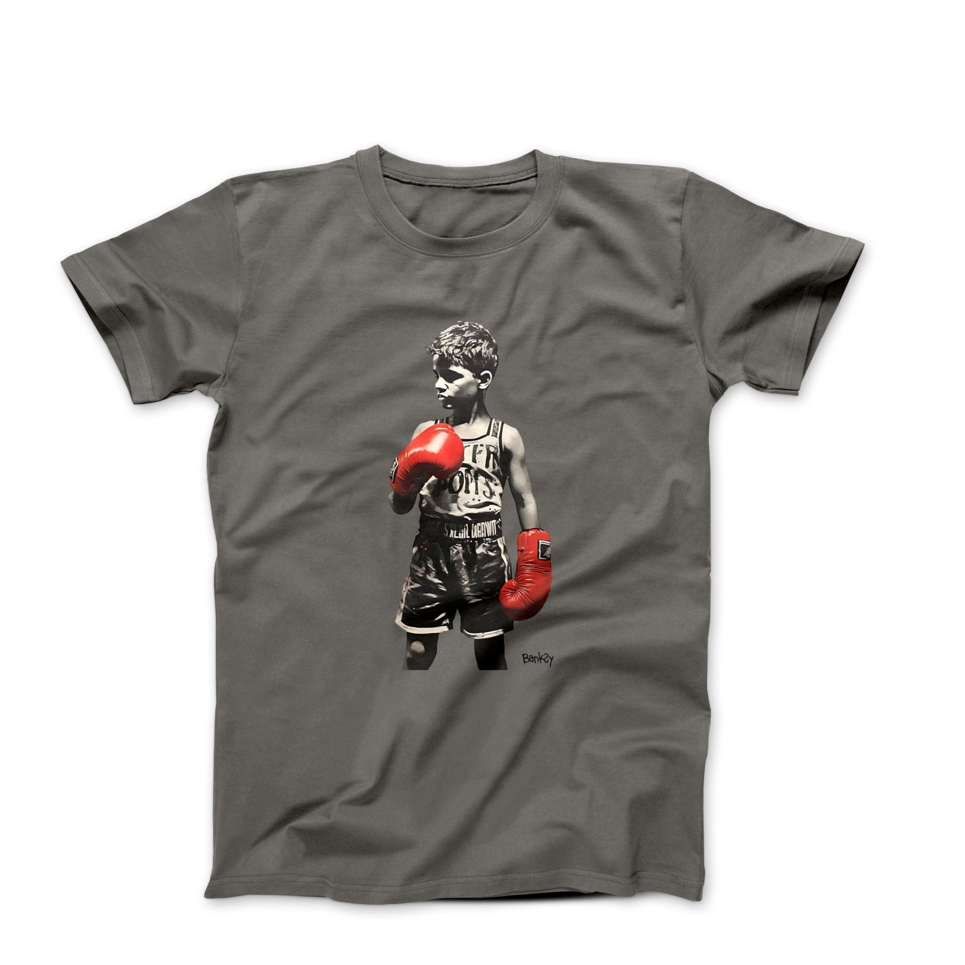 Banksy Never Give Up Street Art T - shirt - Clothing - Harvey Ltd