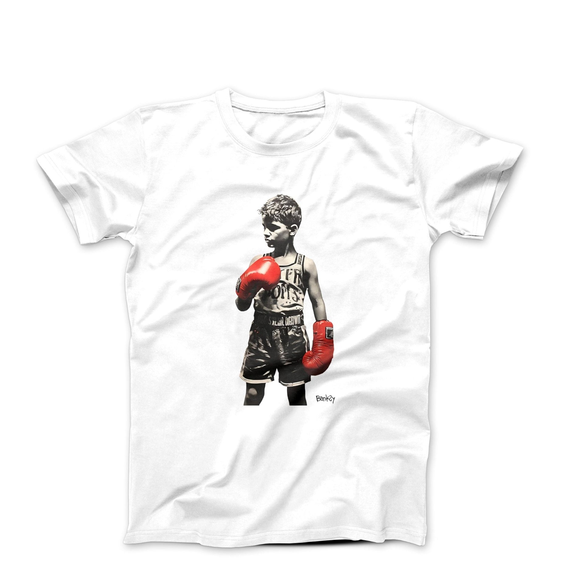 Banksy Never Give Up Street Art T - shirt - Clothing - Harvey Ltd