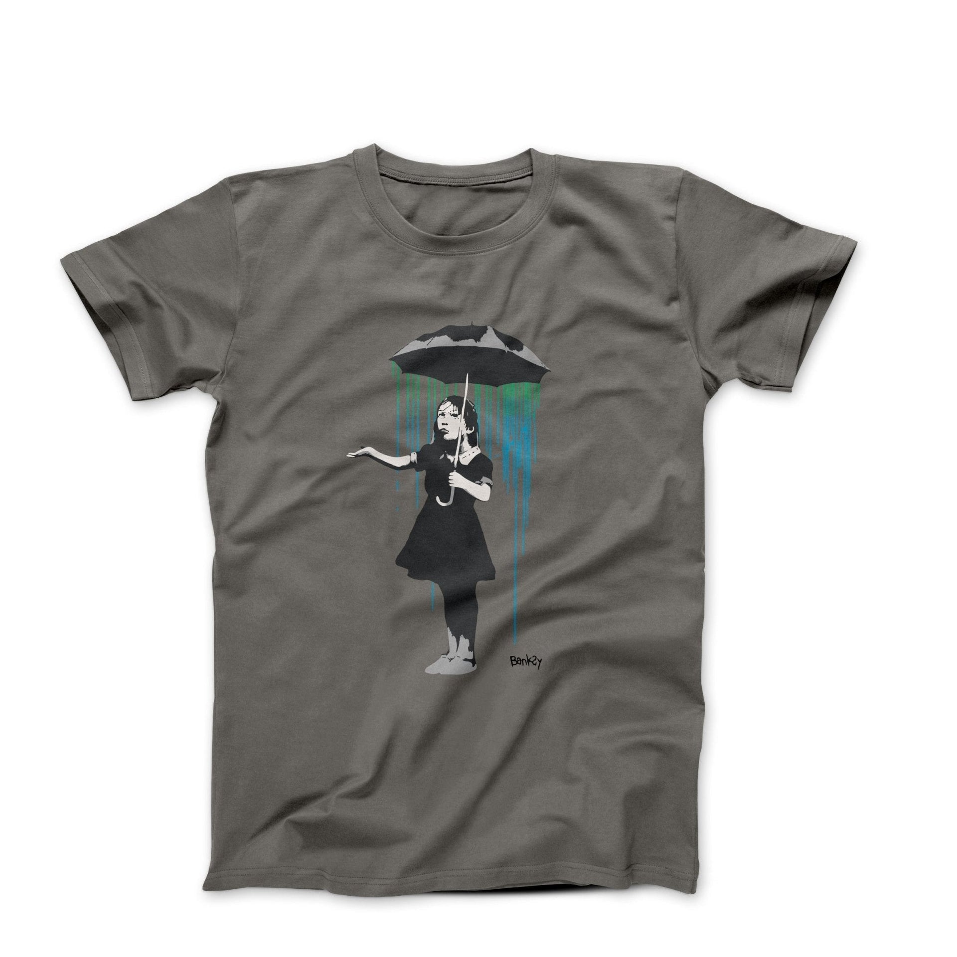 Banksy Nola Girl with Umbrella Street Art T-shirt - Street, Pop & Media Art - Harvey Ltd