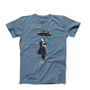 Banksy Nola Girl with Umbrella Street Art T-shirt - Street, Pop & Media Art - Harvey Ltd