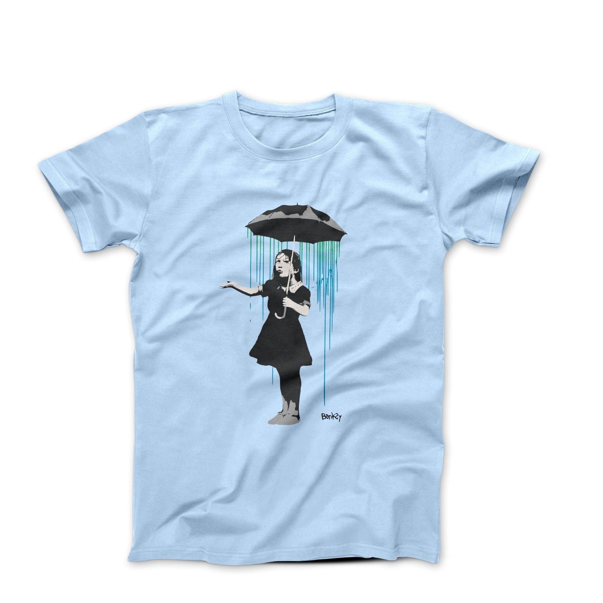 Banksy Nola Girl with Umbrella Street Art T-shirt - Street, Pop & Media Art - Harvey Ltd