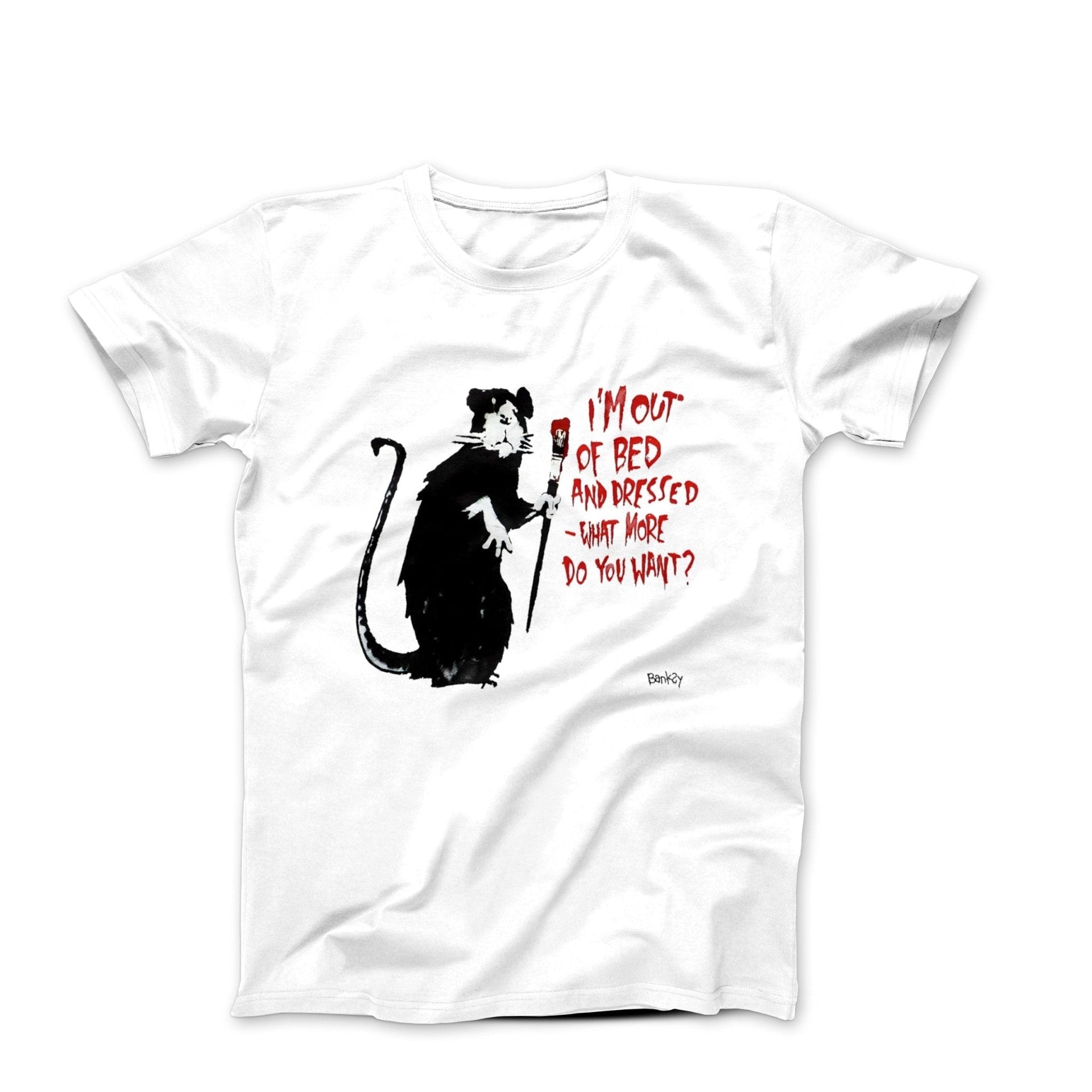 Banksy Out of Bed Rat Street Art T-shirt - Street, Pop & Media Art - Harvey Ltd