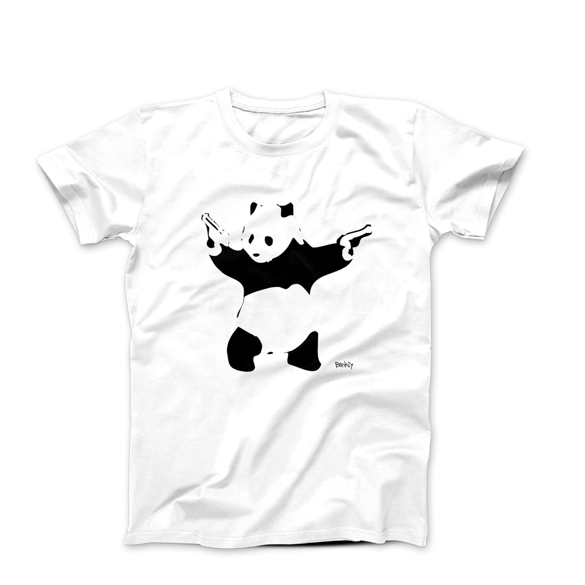 Banksy Pandamonium Armed Panda (2015) Street Art T-Shirt - Street, Pop & Media Art - Harvey Ltd