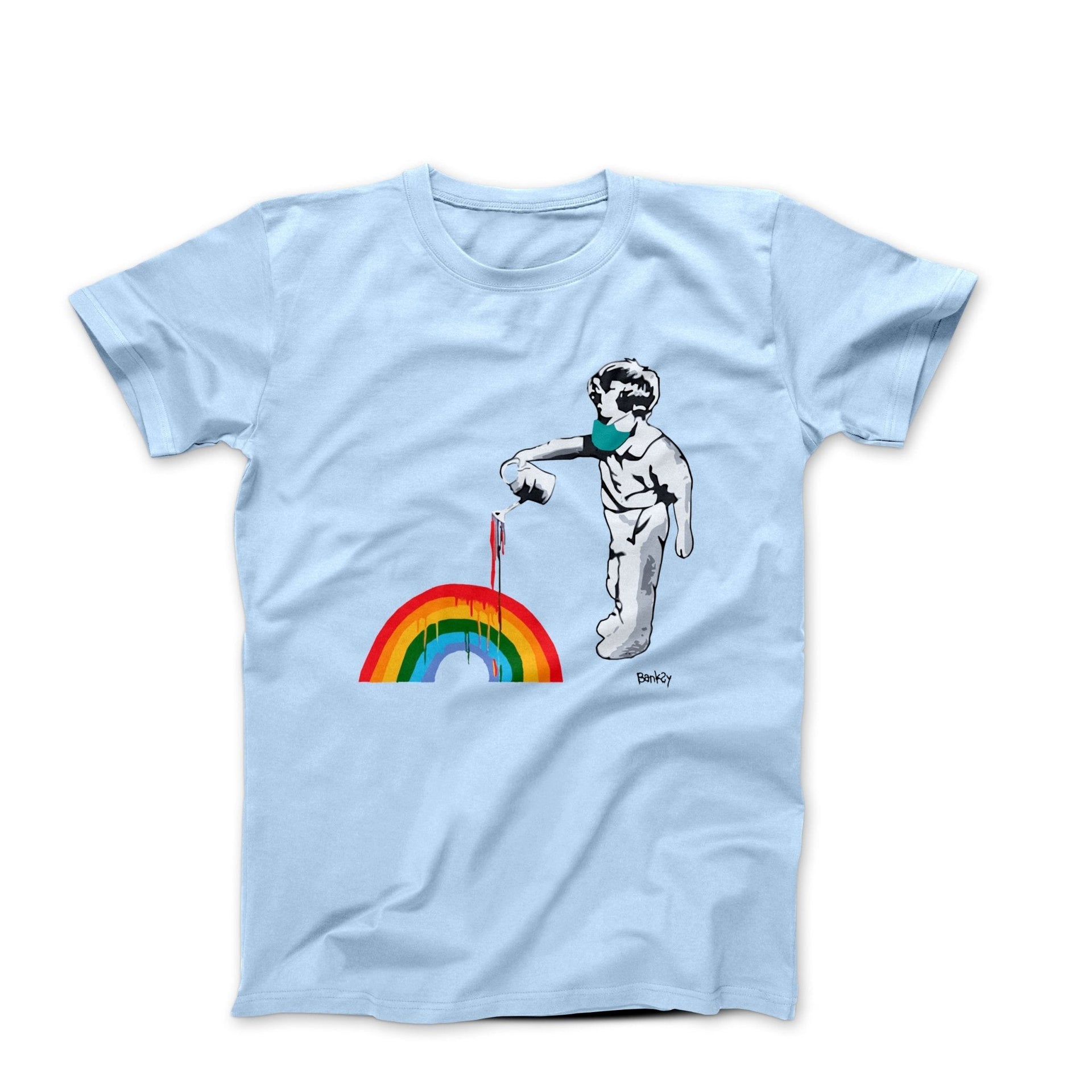 Banksy Rainbow Boy Street Art T-shirt - Street, Pop & Media Art - Harvey Ltd