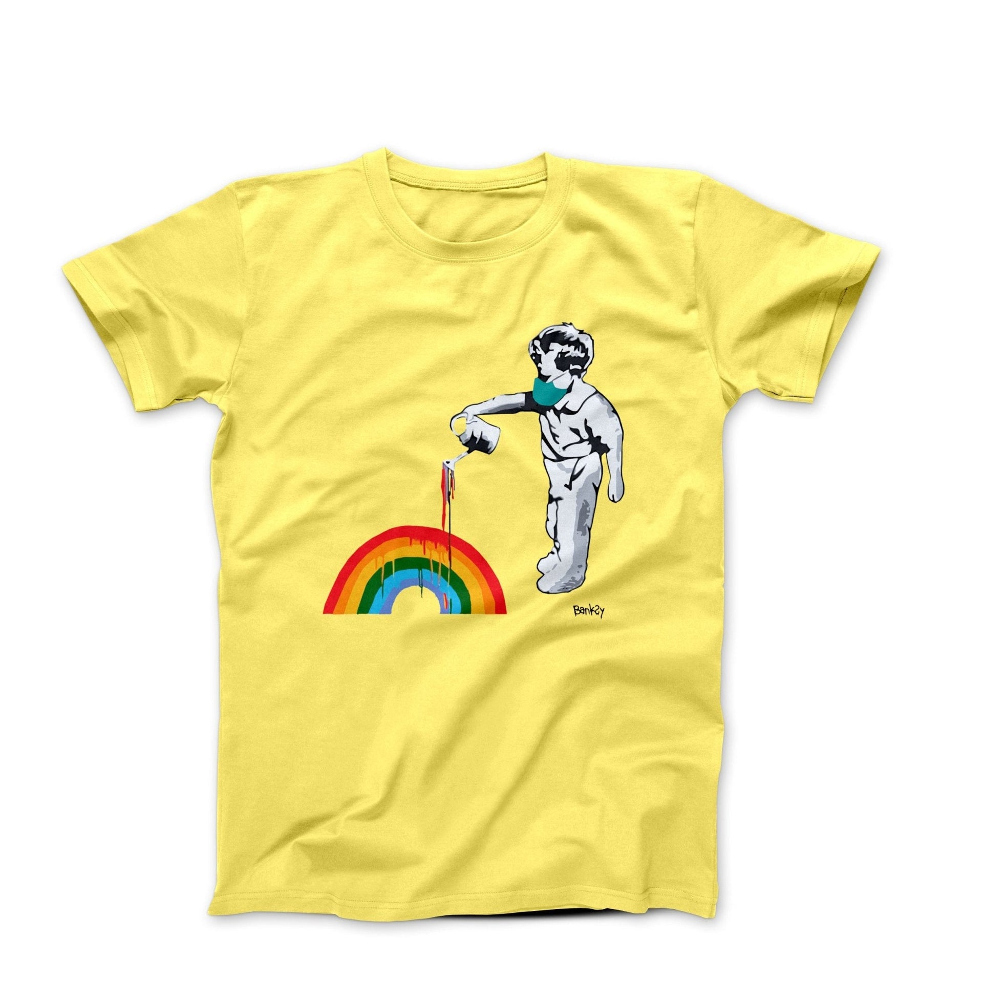 Banksy Rainbow Boy Street Art T-shirt - Street, Pop & Media Art - Harvey Ltd
