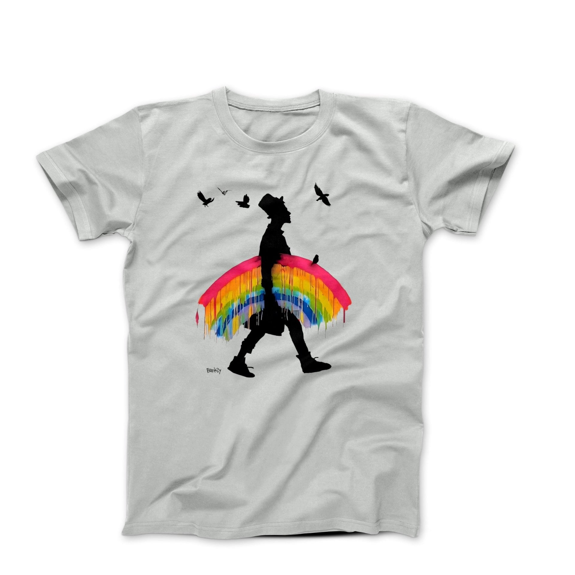 Banksy Rainbow Carrier Street Art T-shirt - Street, Pop & Media Art - Harvey Ltd