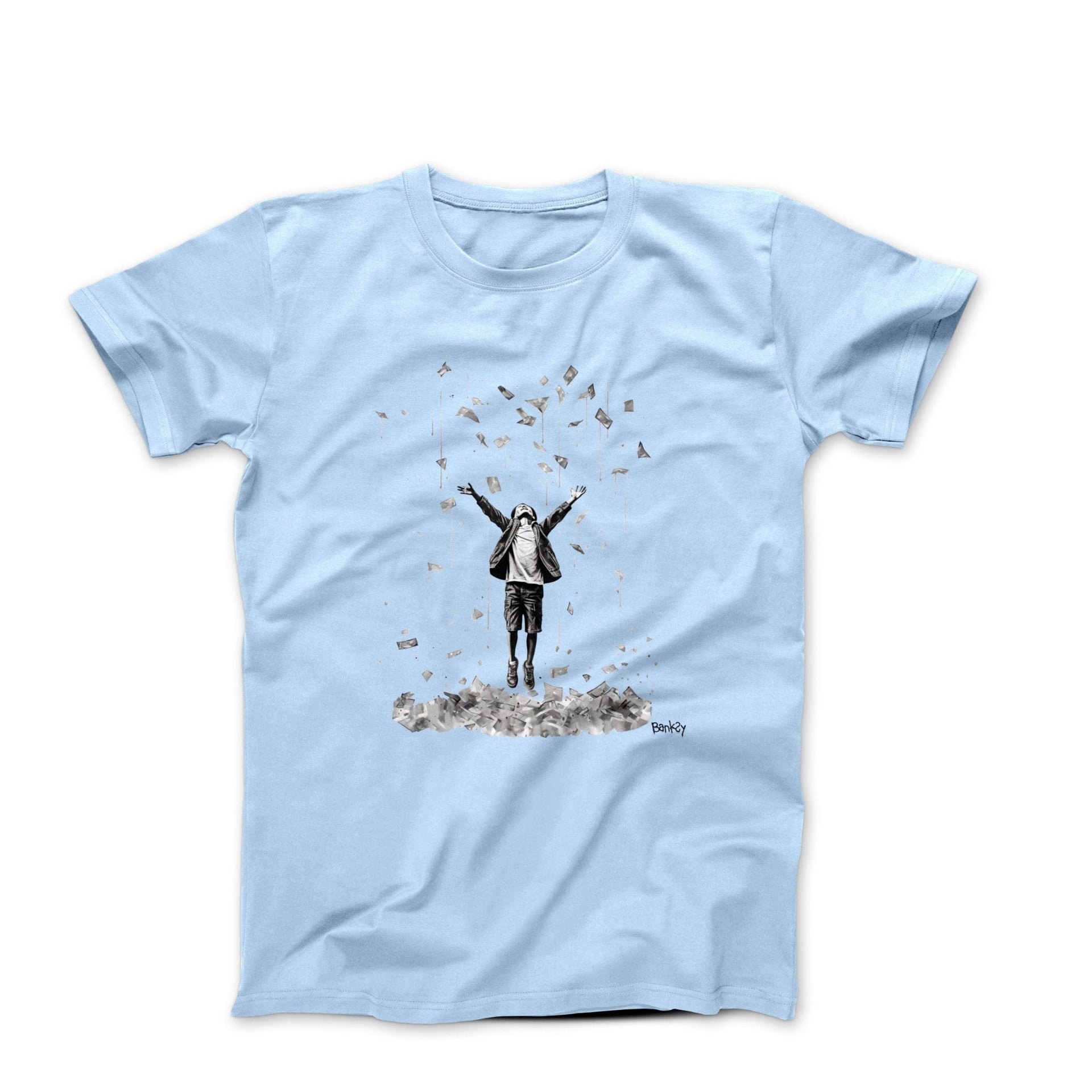 Banksy Raining Money Street Art T-shirt - Street, Pop & Media Art - Harvey Ltd