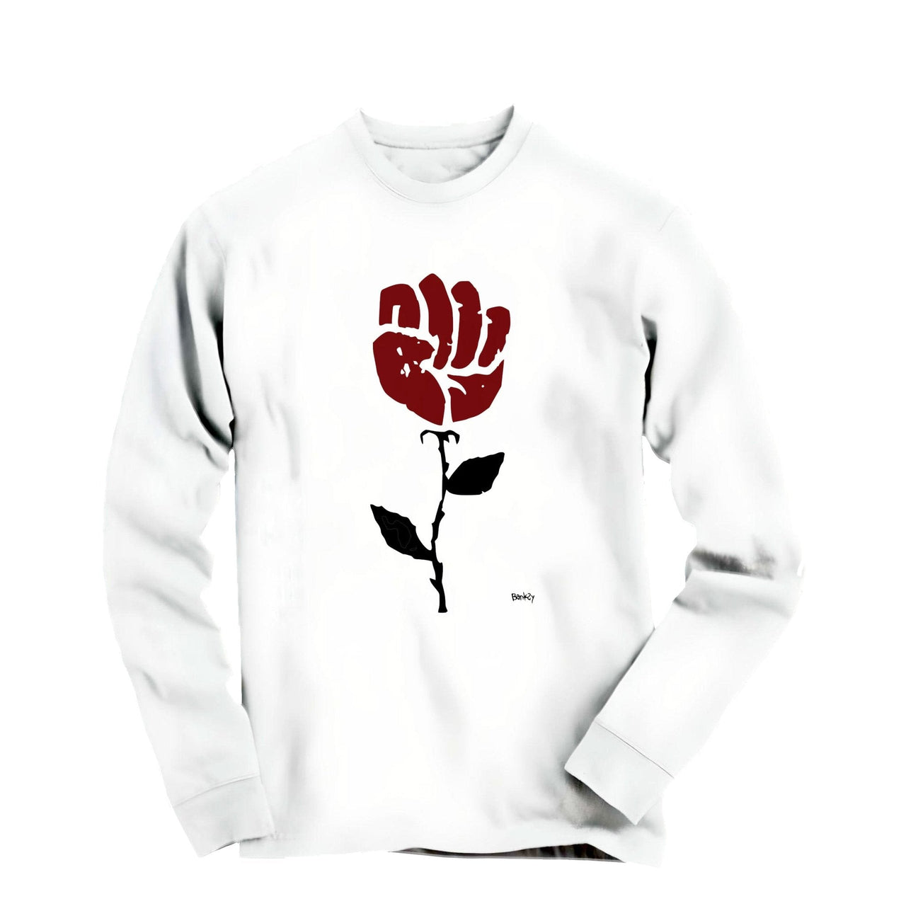 Banksy Rose In Sidewalk (2008) Long Sleeve Tee - Street, Pop & Media Art - Harvey Ltd