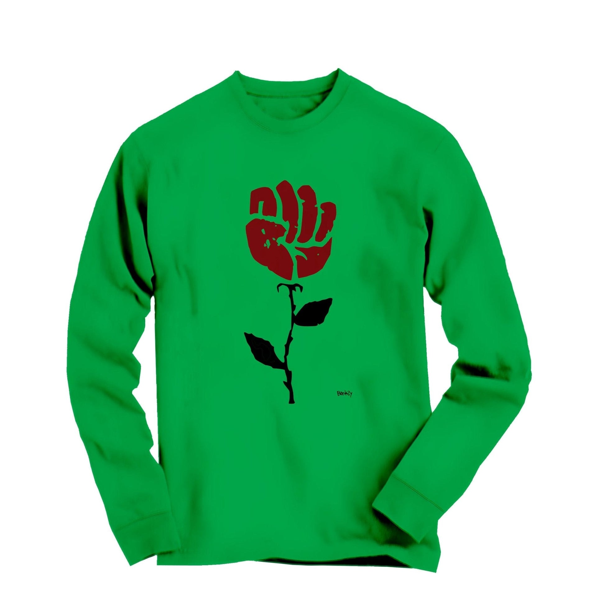 Banksy Rose In Sidewalk (2008) Long Sleeve Tee - Street, Pop & Media Art - Harvey Ltd