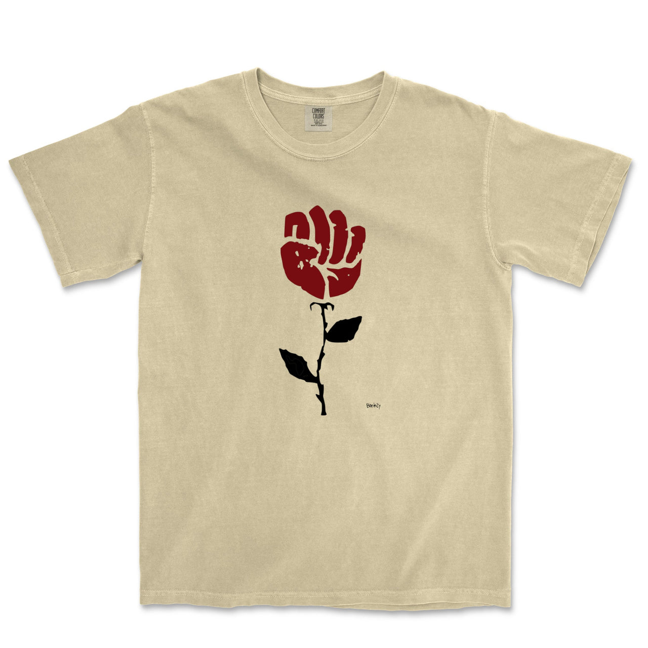 Banksy Rose In Sidewalk Garment - Dyed T-shirt - Street, Pop & Media Art - Harvey Ltd