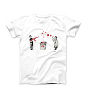 Banksy Shooting Down Love Street Art T-shirt - Street, Pop & Media Art - Harvey Ltd