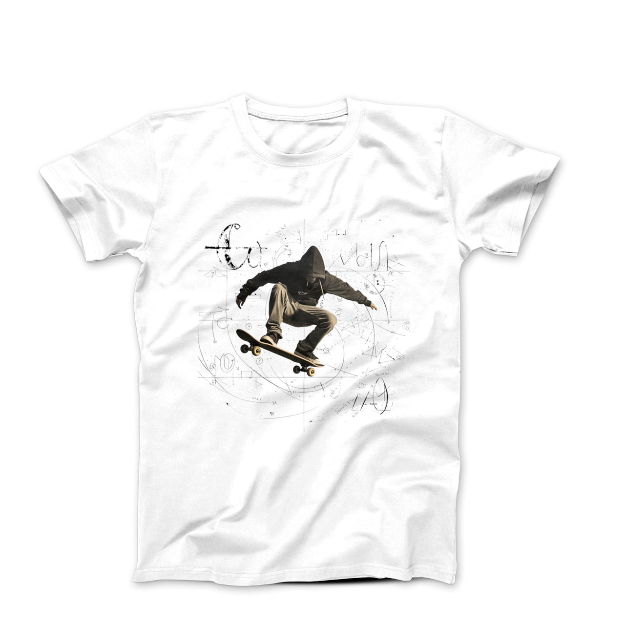 Banksy Skateboarding Math Street Art T - shirt - Clothing - Harvey Ltd