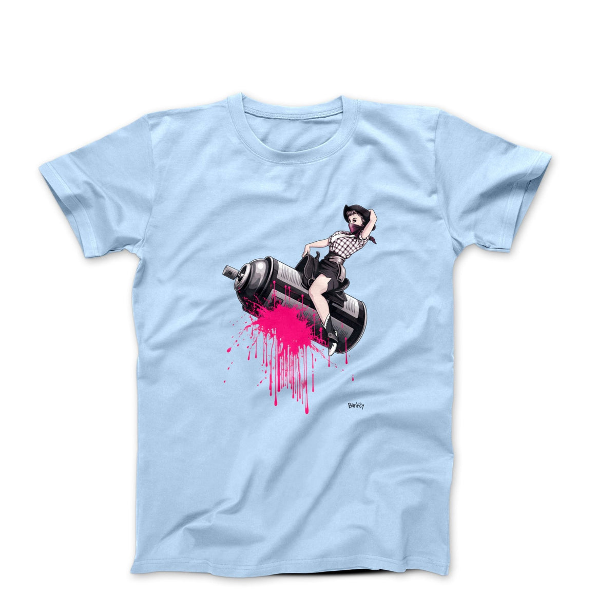Banksy Spraycan Rodeo Girl 2008 Artwork T-shirt - T-Shirt - Harvey Ltd