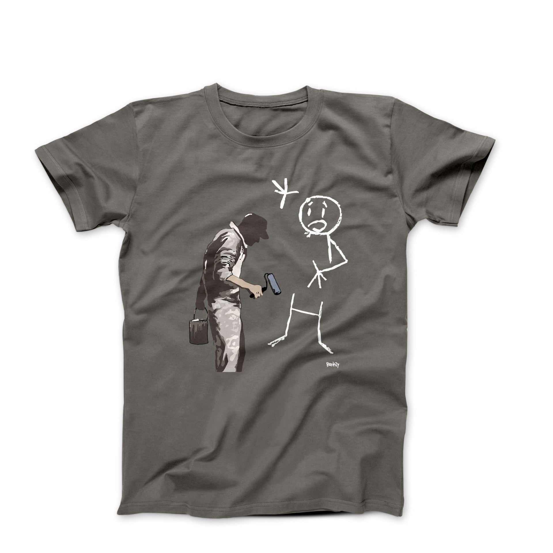 Banksy Stickman Paint - Over Street Art T-shirt - Street, Pop & Media Art - Harvey Ltd