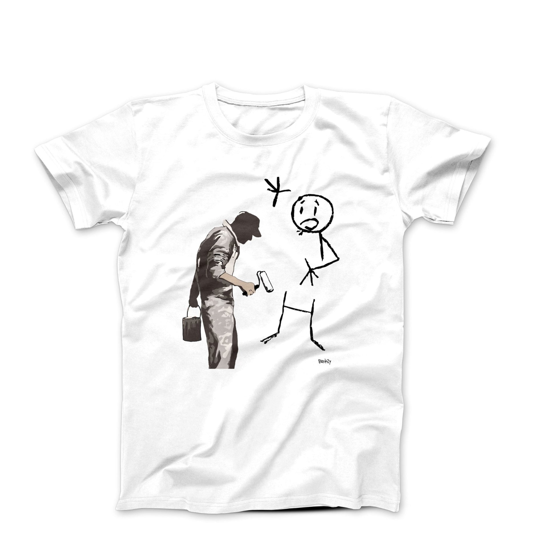 Banksy Stickman Paint - Over Street Art T-shirt - Street, Pop & Media Art - Harvey Ltd