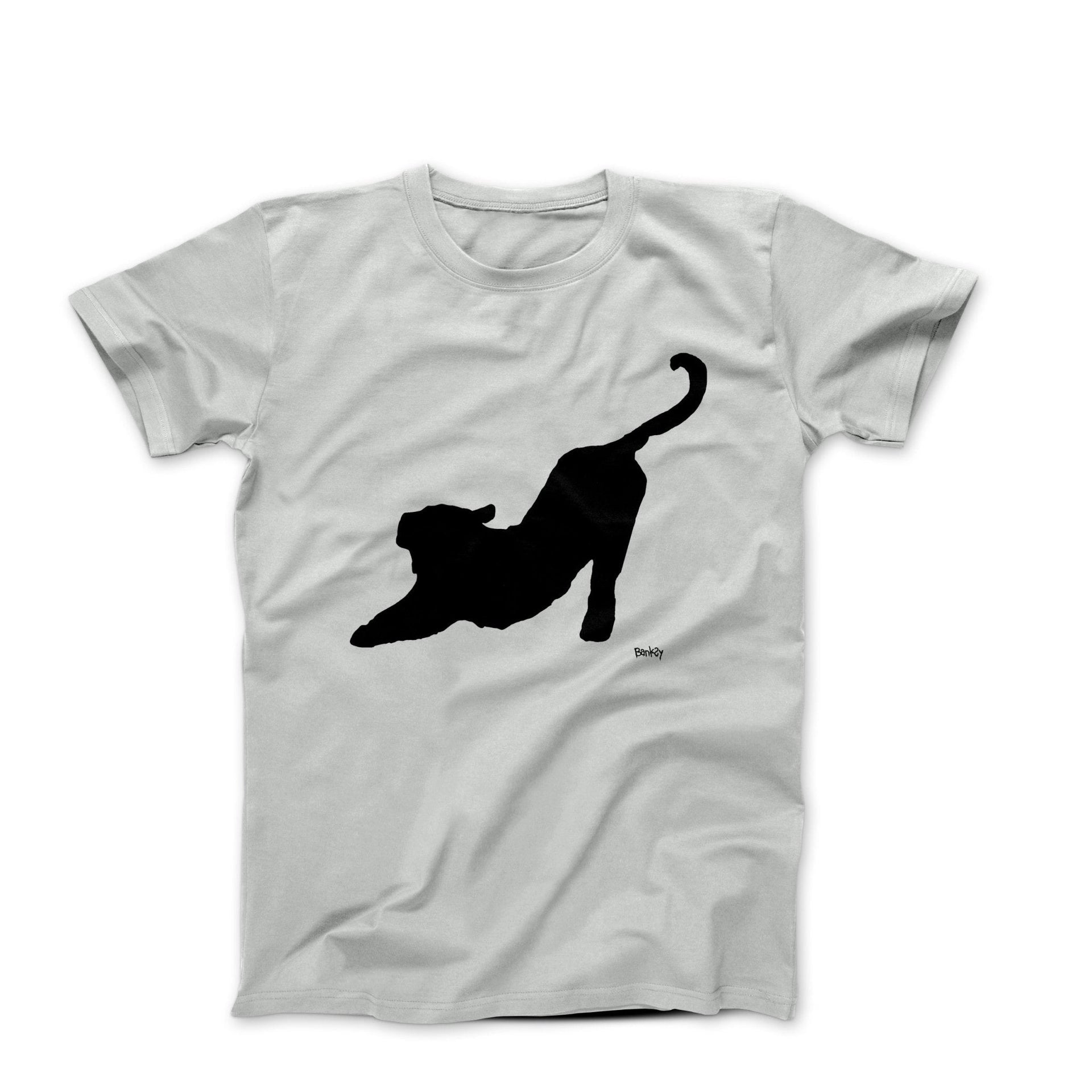 Banksy Stretching Cat (2024) Street Art T-Shirt - Street, Pop & Media Art - Harvey Ltd