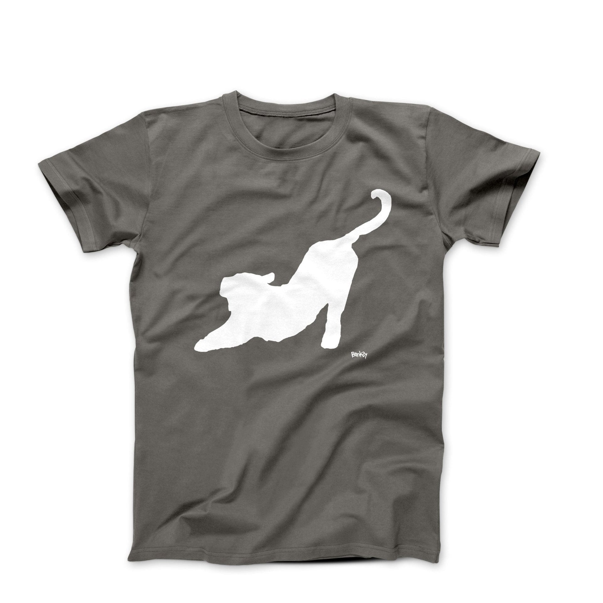 Banksy Stretching Cat (2024) Street Art T-Shirt - Street, Pop & Media Art - Harvey Ltd