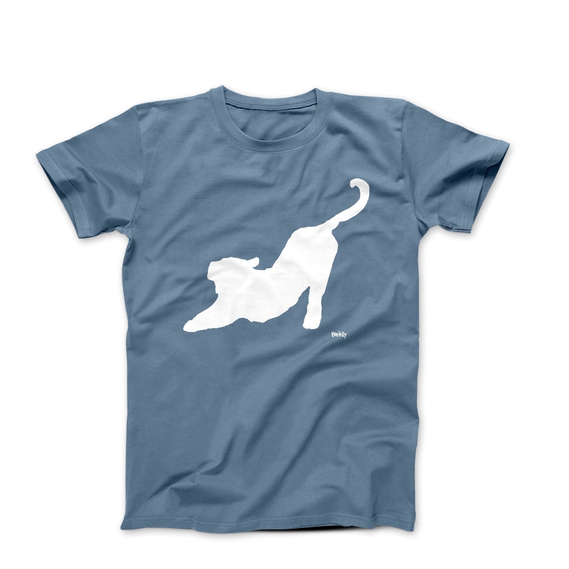 Banksy Stretching Cat (2024) Street Art T-Shirt - Street, Pop & Media Art - Harvey Ltd