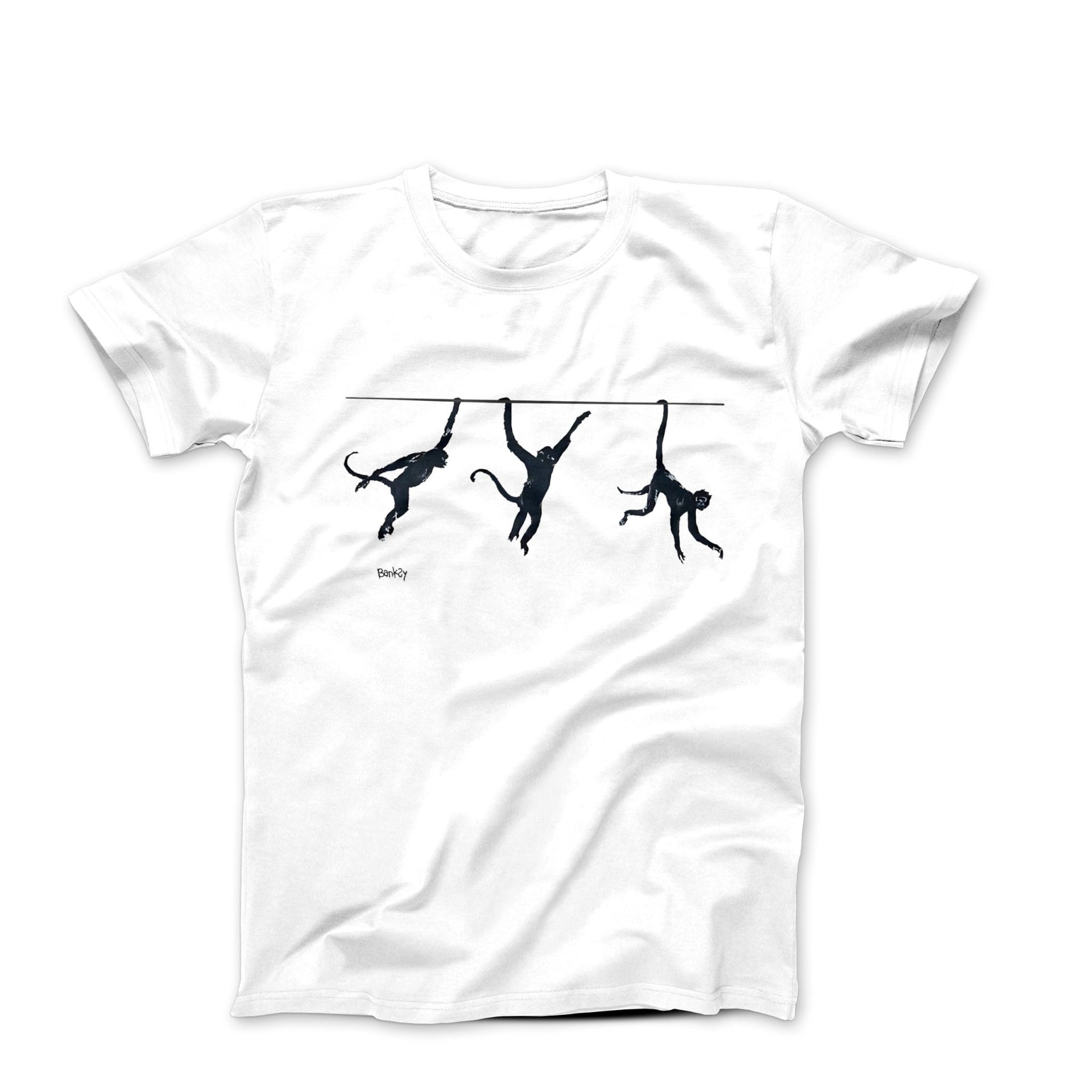 Banksy Swinging Monkeys (2024) Street Art T - Shirt - Clothing - Harvey Ltd