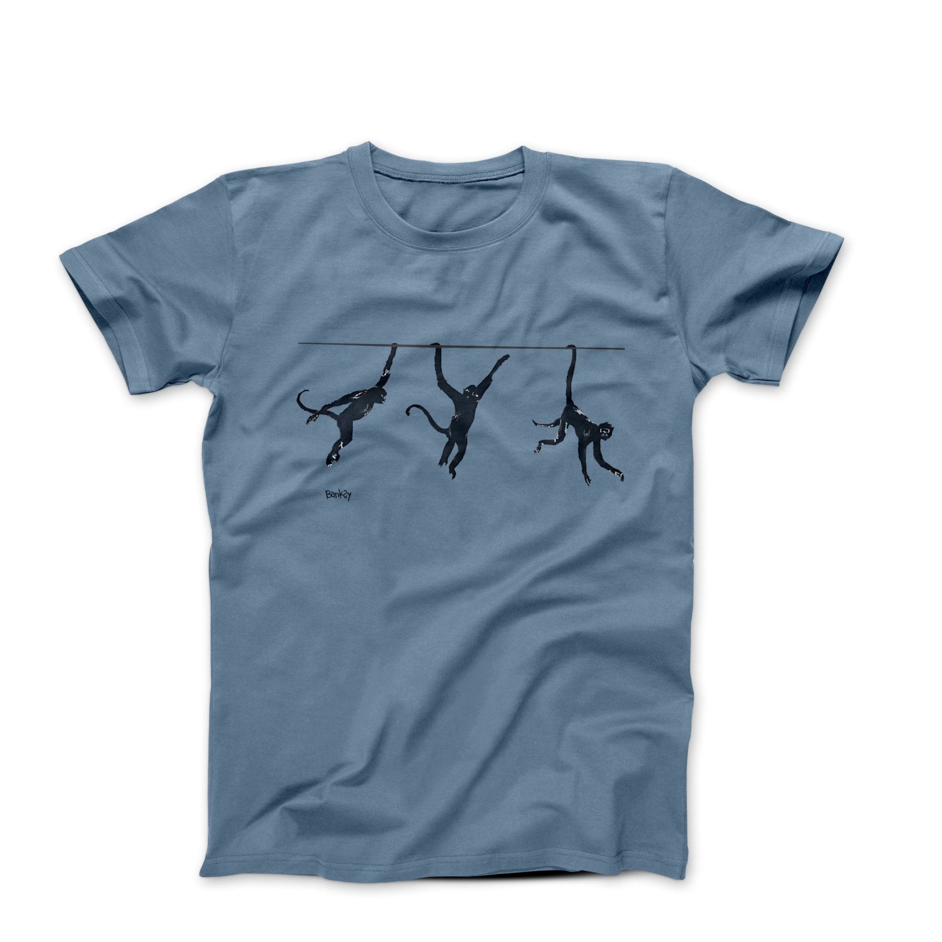 Banksy Swinging Monkeys (2024) Street Art T-Shirt - Street, Pop & Media Art - Harvey Ltd