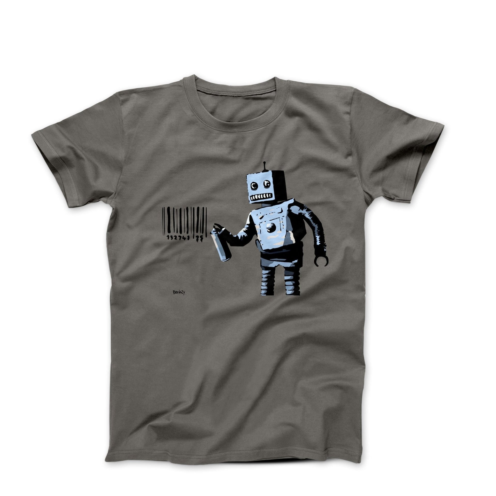 Banksy Tagging Robot (2013) Street Art T - shirt - Clothing - Harvey Ltd