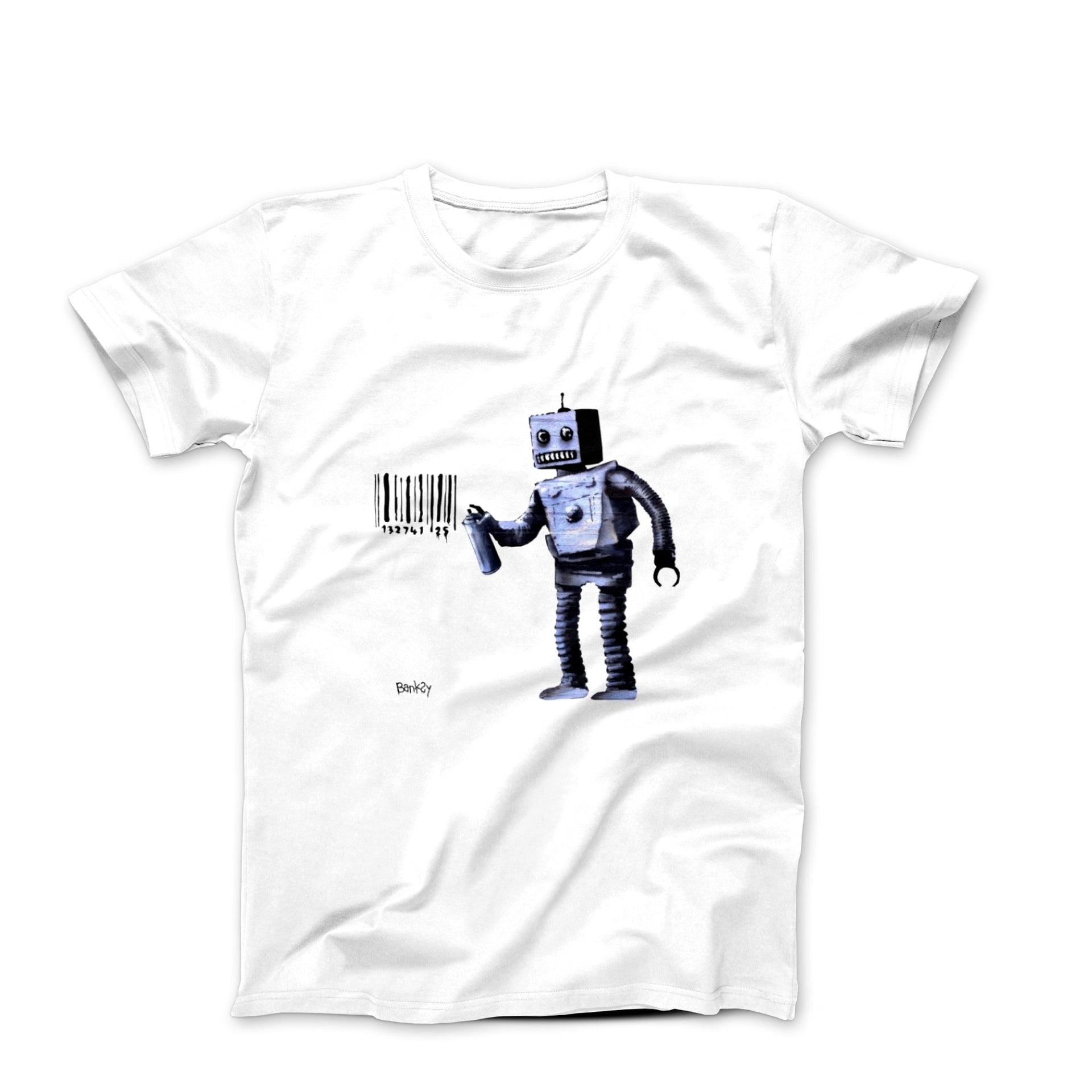 Banksy Tagging Robot Street Art T-shirt - Street, Pop & Media Art - Harvey Ltd