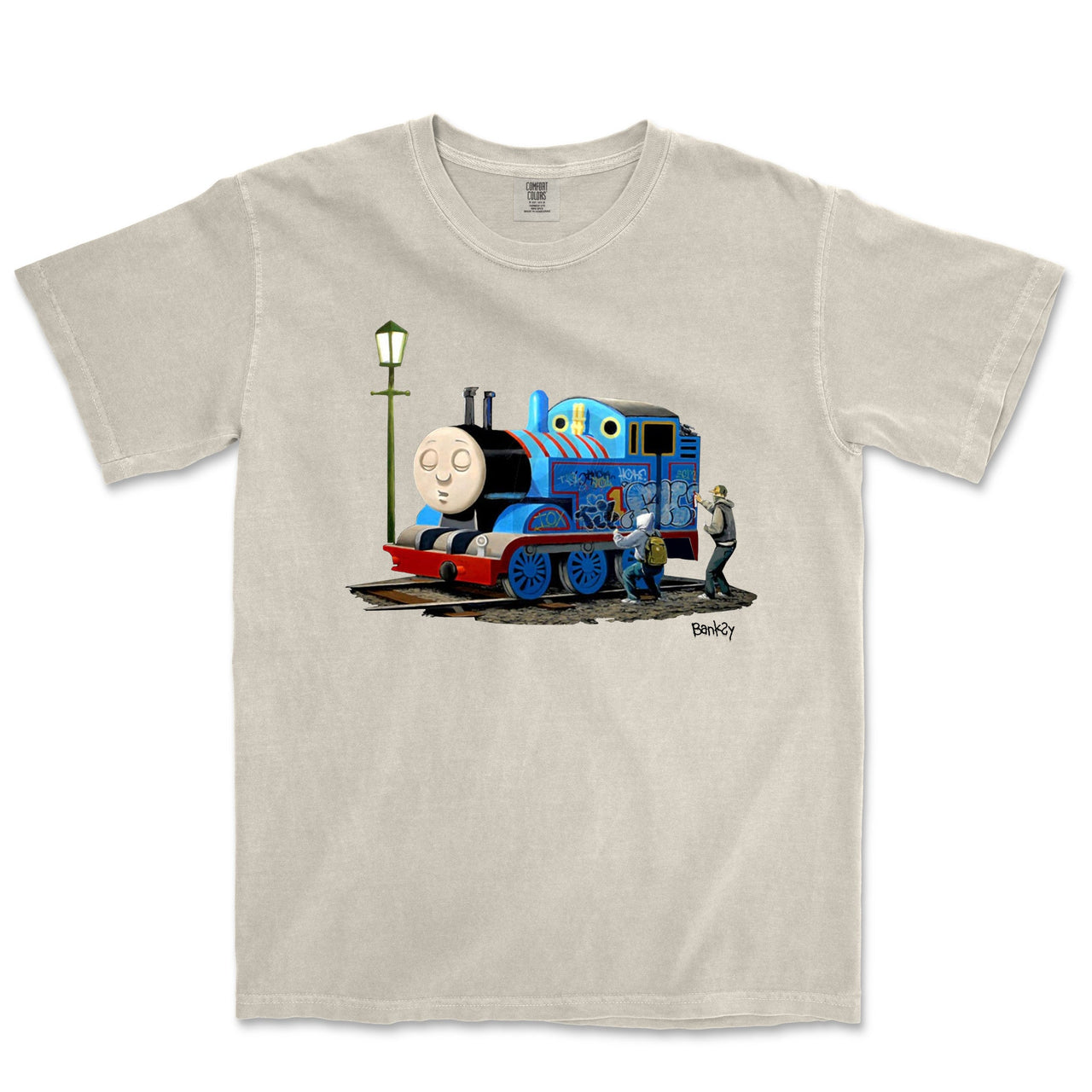 Banksy Tank Graffiti Garment - Dyed T-shirt - Street, Pop & Media Art - Harvey Ltd