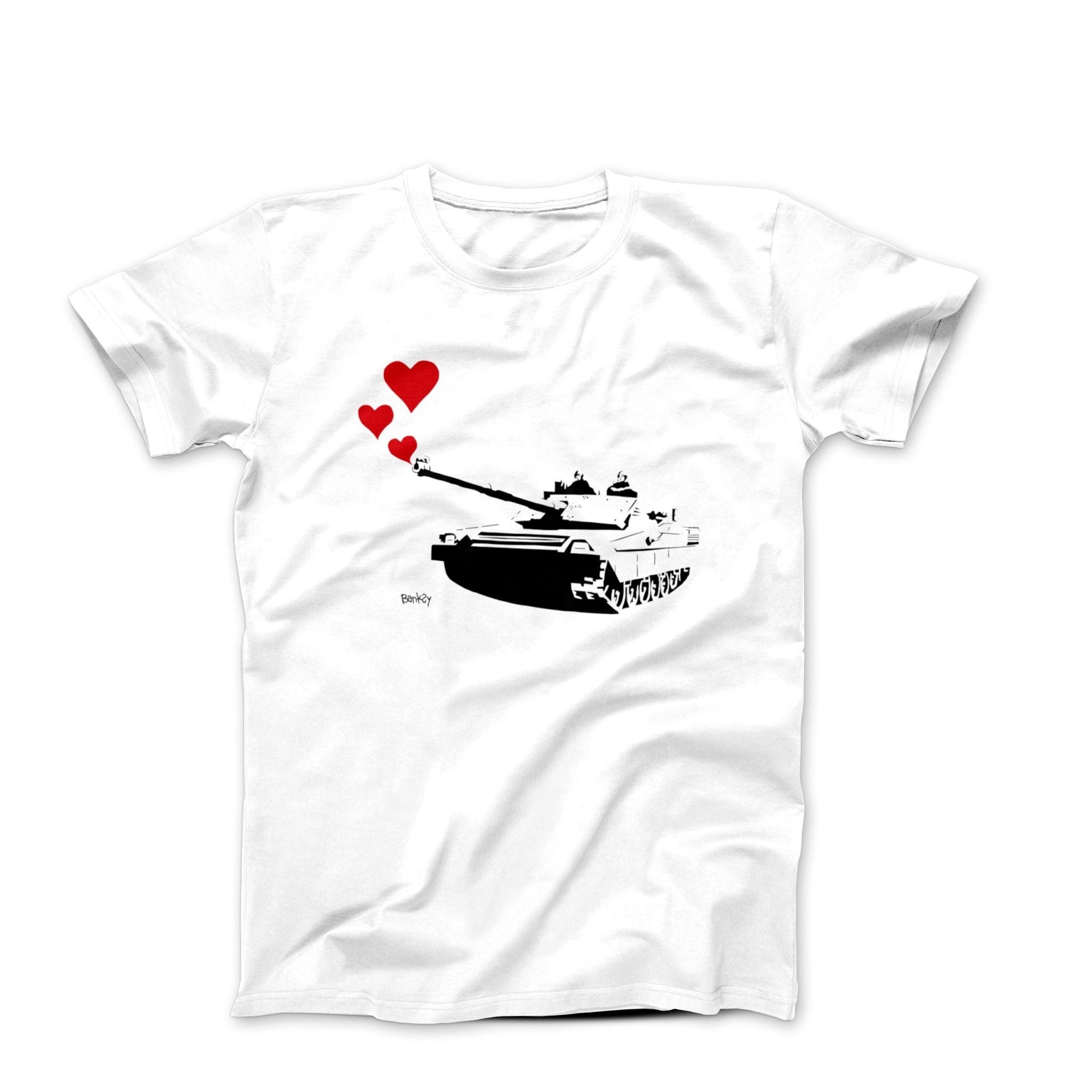 Banksy Tank Hearts (2011) Street Art T-shirt - Clothing - Harvey Ltd