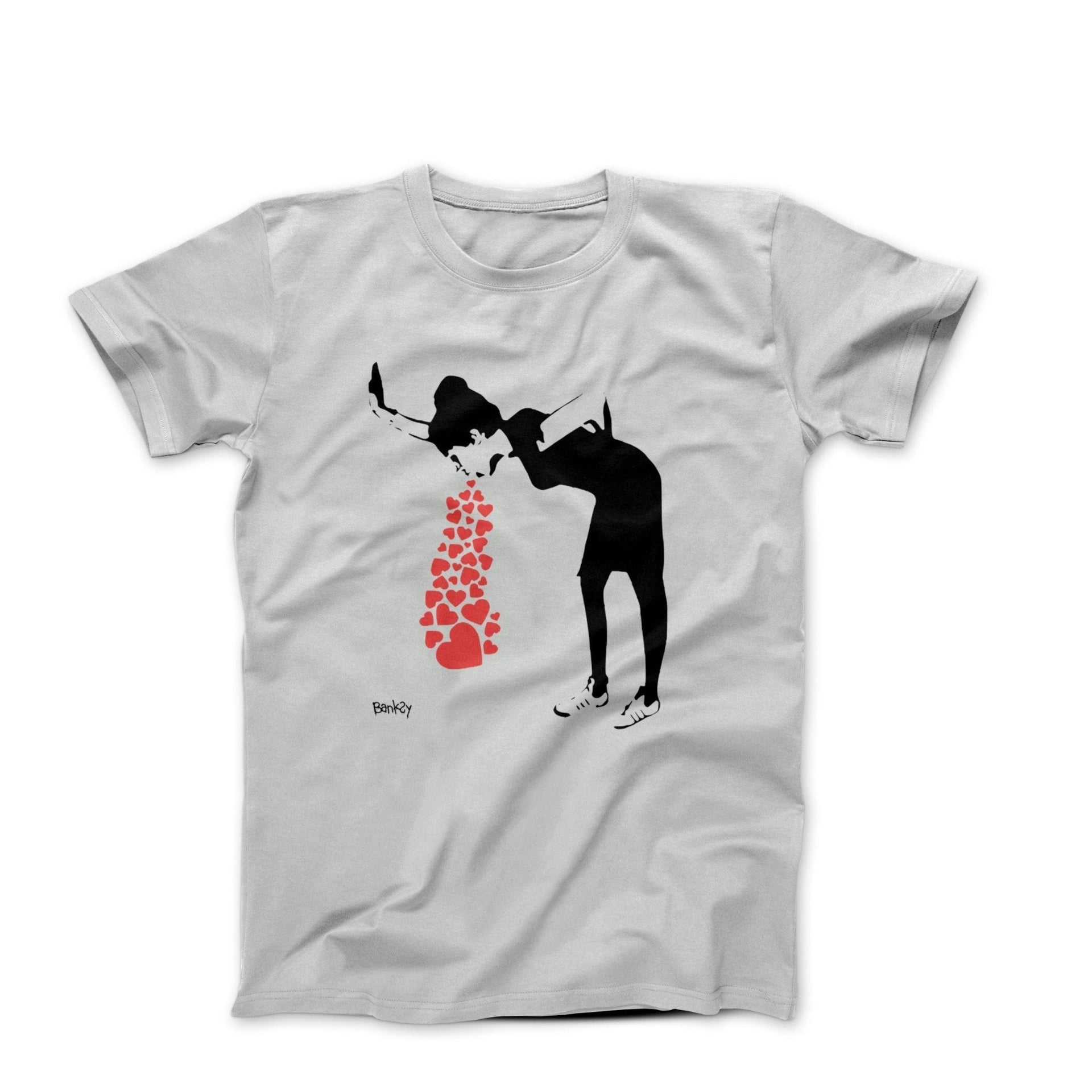 Banksy Throwing Up Hearts Street Art T-shirt - Street, Pop & Media Art - Harvey Ltd