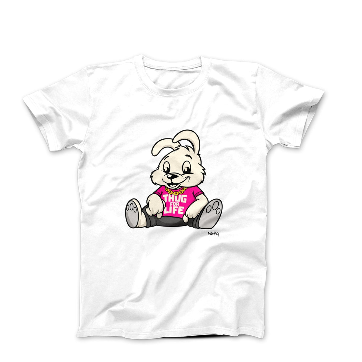 Banksy Thug For Life Bunny Street Art T-shirt - Street, Pop & Media Art - Harvey Ltd