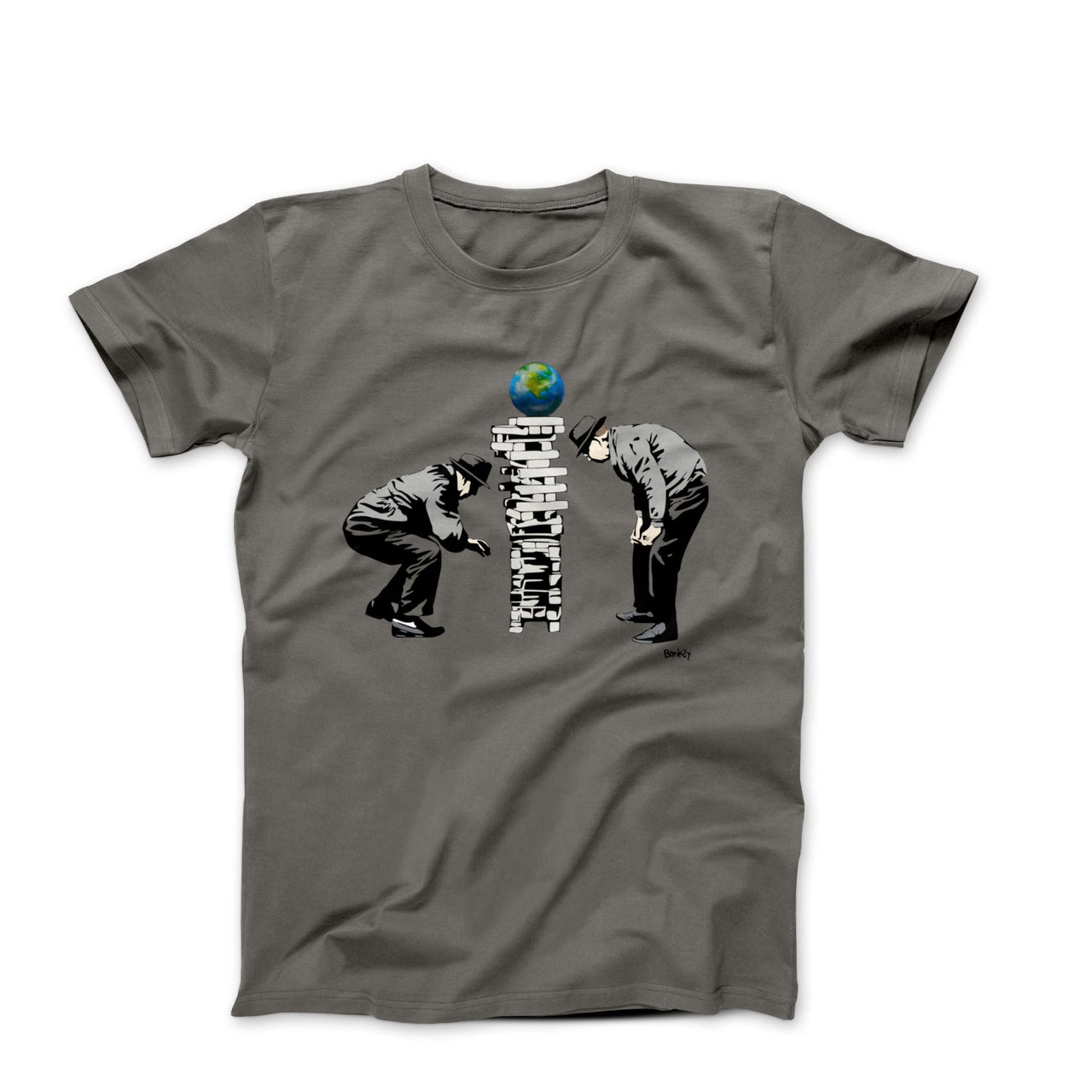 Banksy Toppling Effect Street Art T-shirt - Street, Pop & Media Art - Harvey Ltd