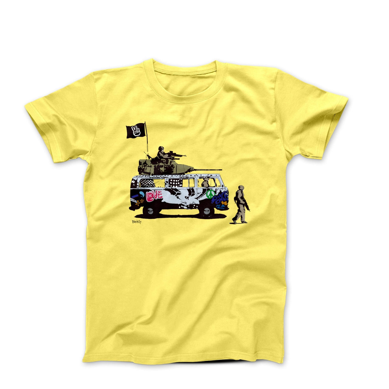 Banksy Tribute to Peace and Love Street Art T-shirt - Street, Pop & Media Art - Harvey Ltd
