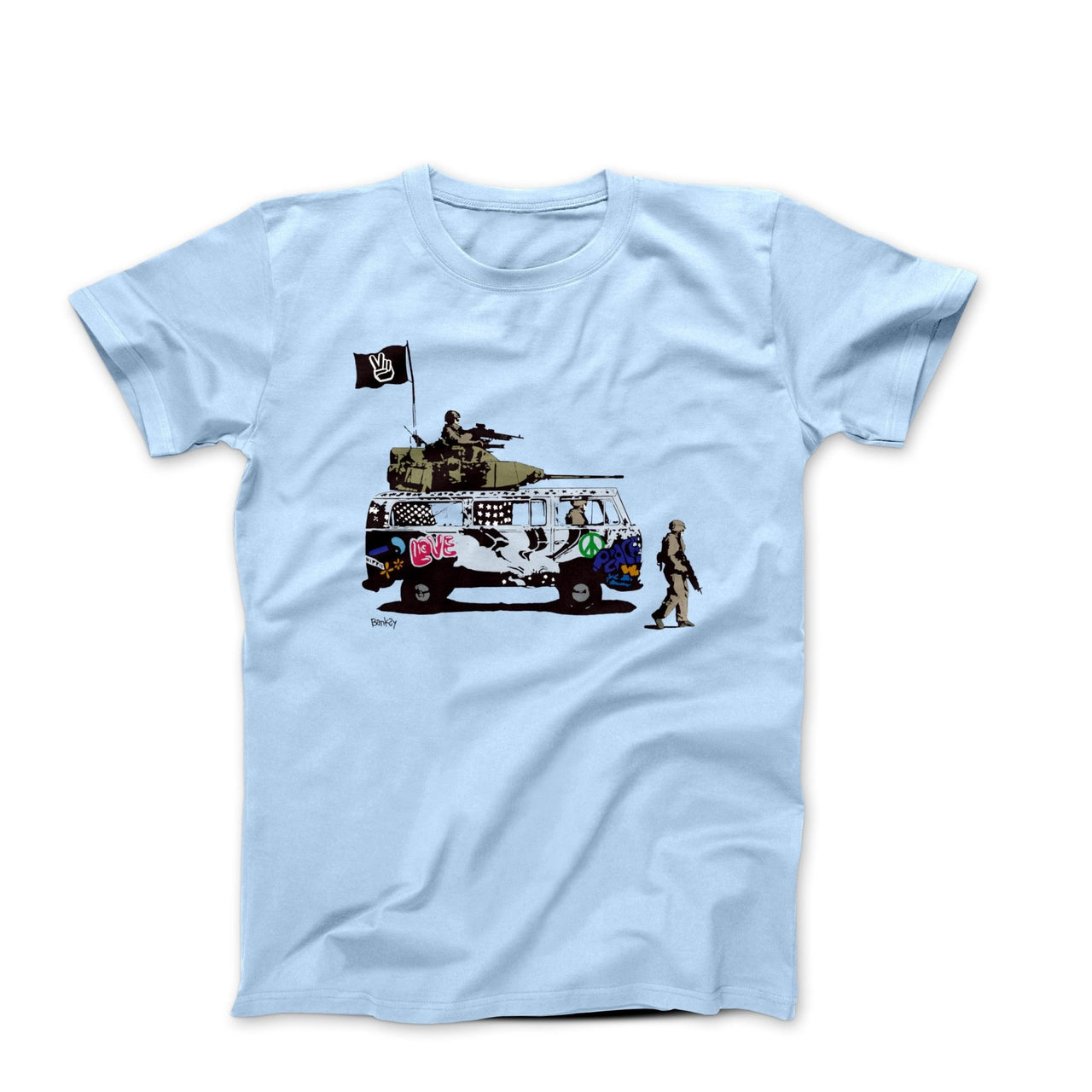 Banksy Tribute to Peace and Love Street Art T-shirt - Street, Pop & Media Art - Harvey Ltd
