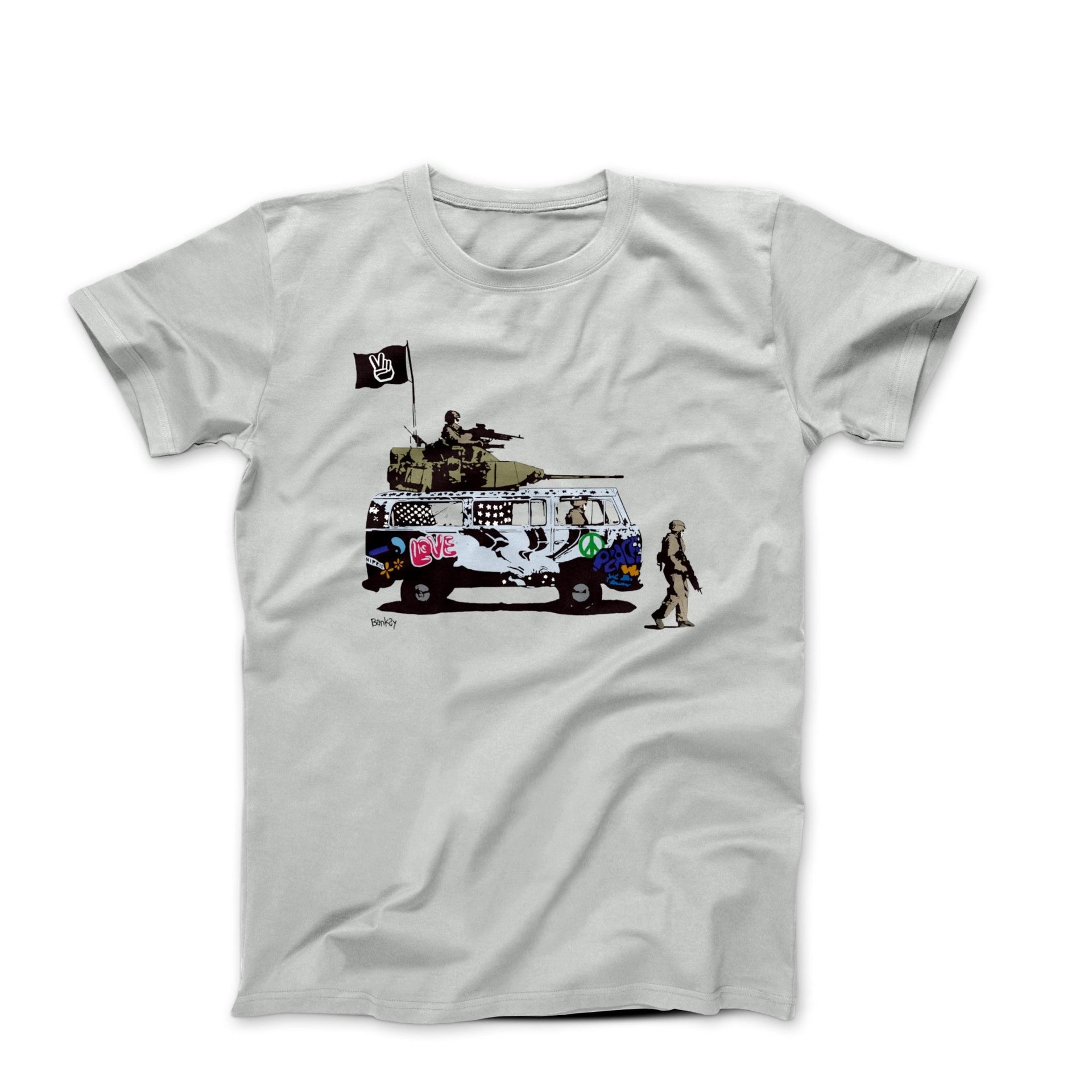 Banksy Tribute to Peace and Love Street Art T-shirt - Street, Pop & Media Art - Harvey Ltd