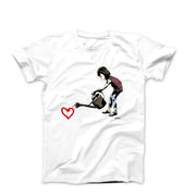 Banksy Watering Love Street Art T-shirt - Street, Pop & Media Art - Harvey Ltd