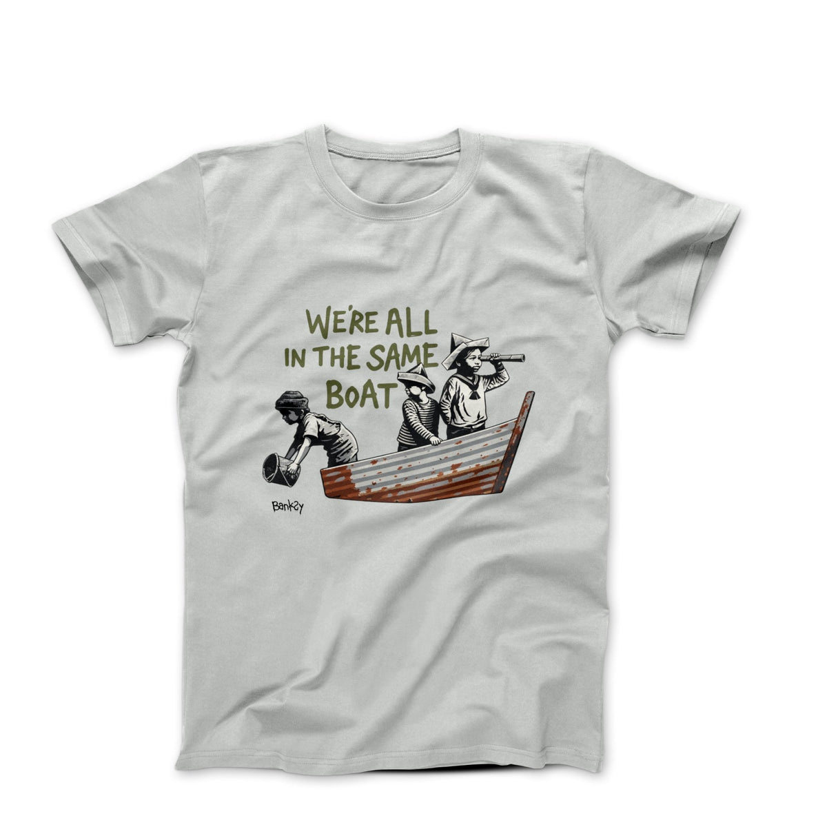 Banksy We're All In The Same Boat 2021 T-shirt - Street, Pop & Media Art - Harvey Ltd