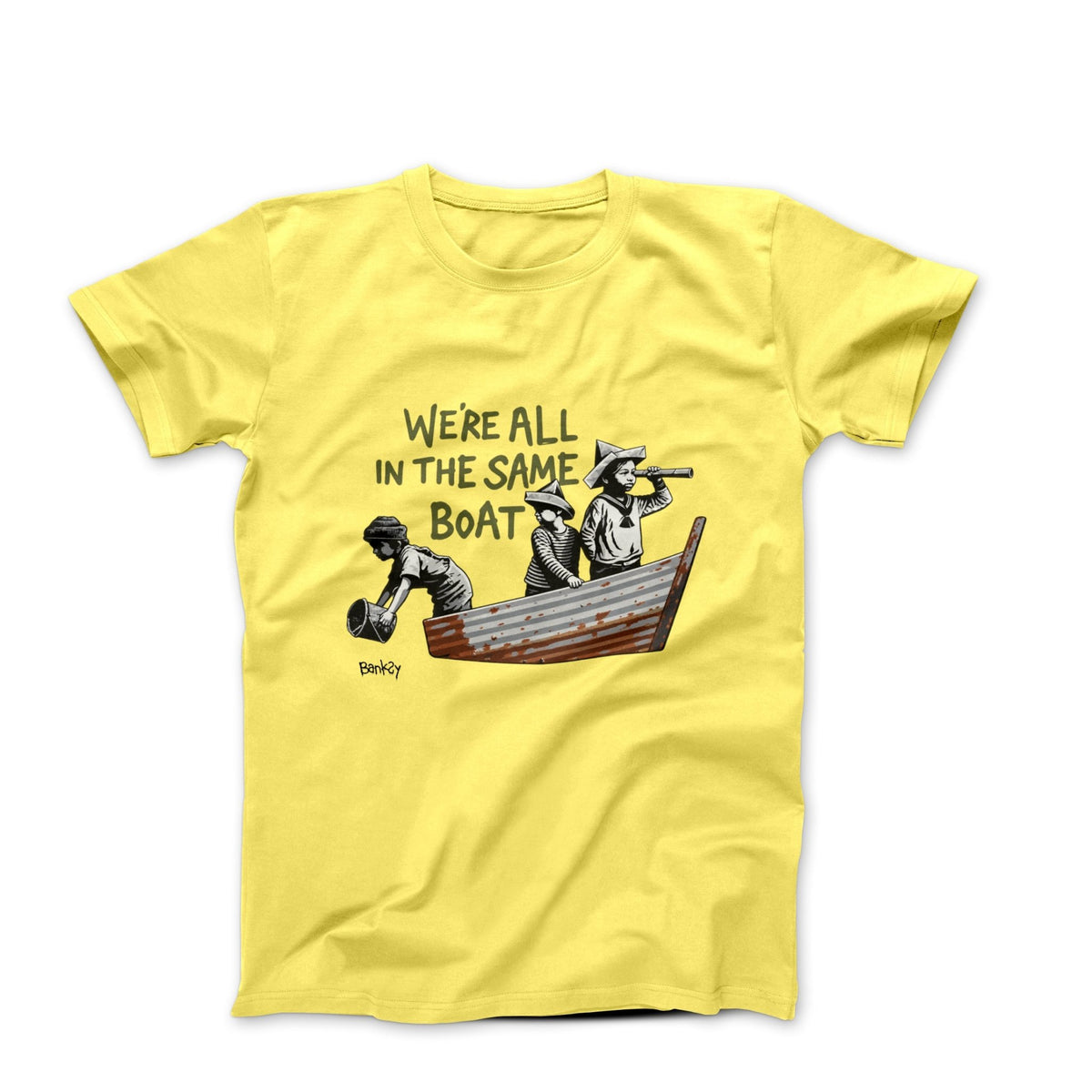 Banksy We're All In The Same Boat 2021 T-shirt - Street, Pop & Media Art - Harvey Ltd