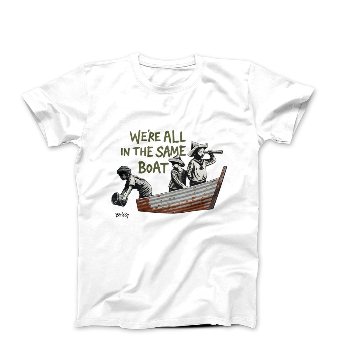 Banksy We're All In The Same Boat 2021 T-shirt - Street, Pop & Media Art - Harvey Ltd