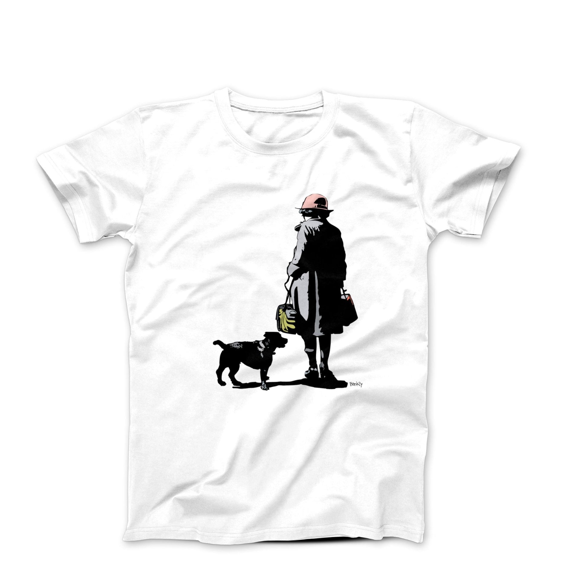 Banksy Woman and Dog Street Art T-shirt - Street, Pop & Media Art - Harvey Ltd