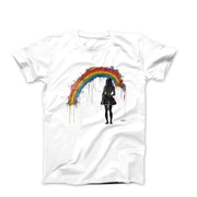 Banksy Woman and Rainbow Street Art T-shirt - Street, Pop & Media Art - Harvey Ltd