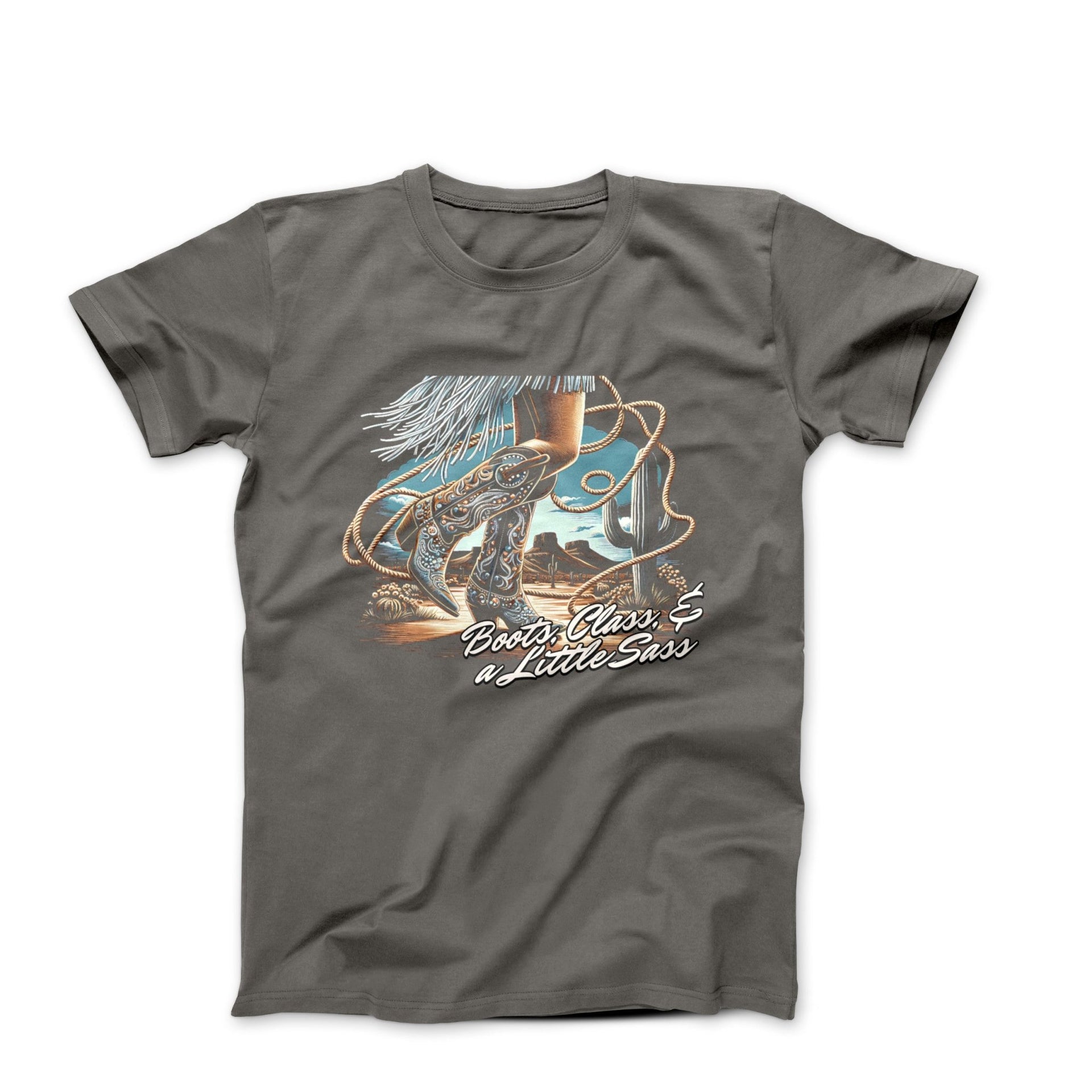 Boots, Class & Sass Illustration T-shirt - Americana & Patriotic - Harvey Ltd