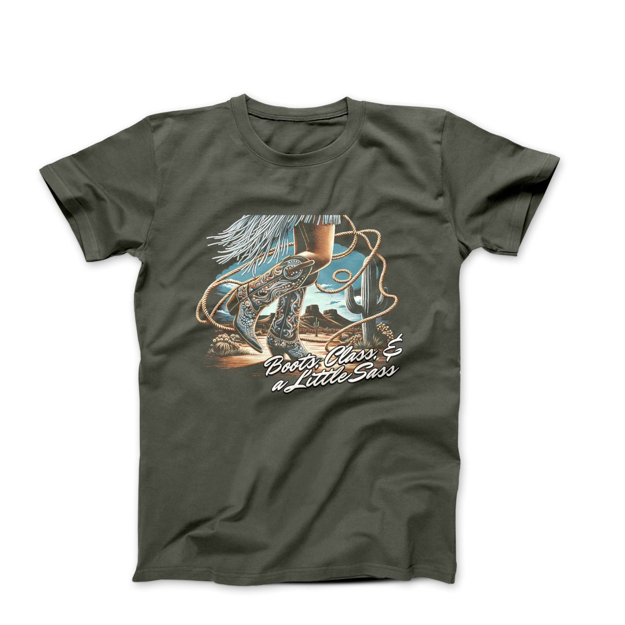 Boots, Class & Sass Illustration T-shirt - Americana & Patriotic - Harvey Ltd